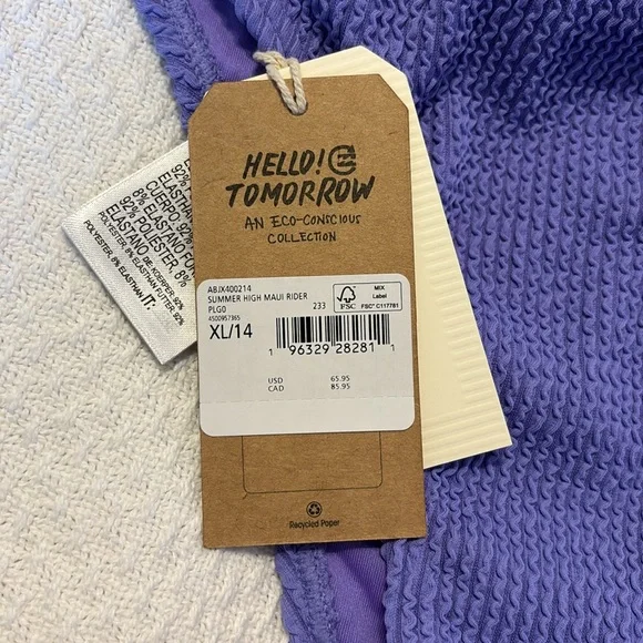 Billabong Summer High Reese and Summer High Rider Violet Cove Bikini size 14 NWT - Picture 7 of 9